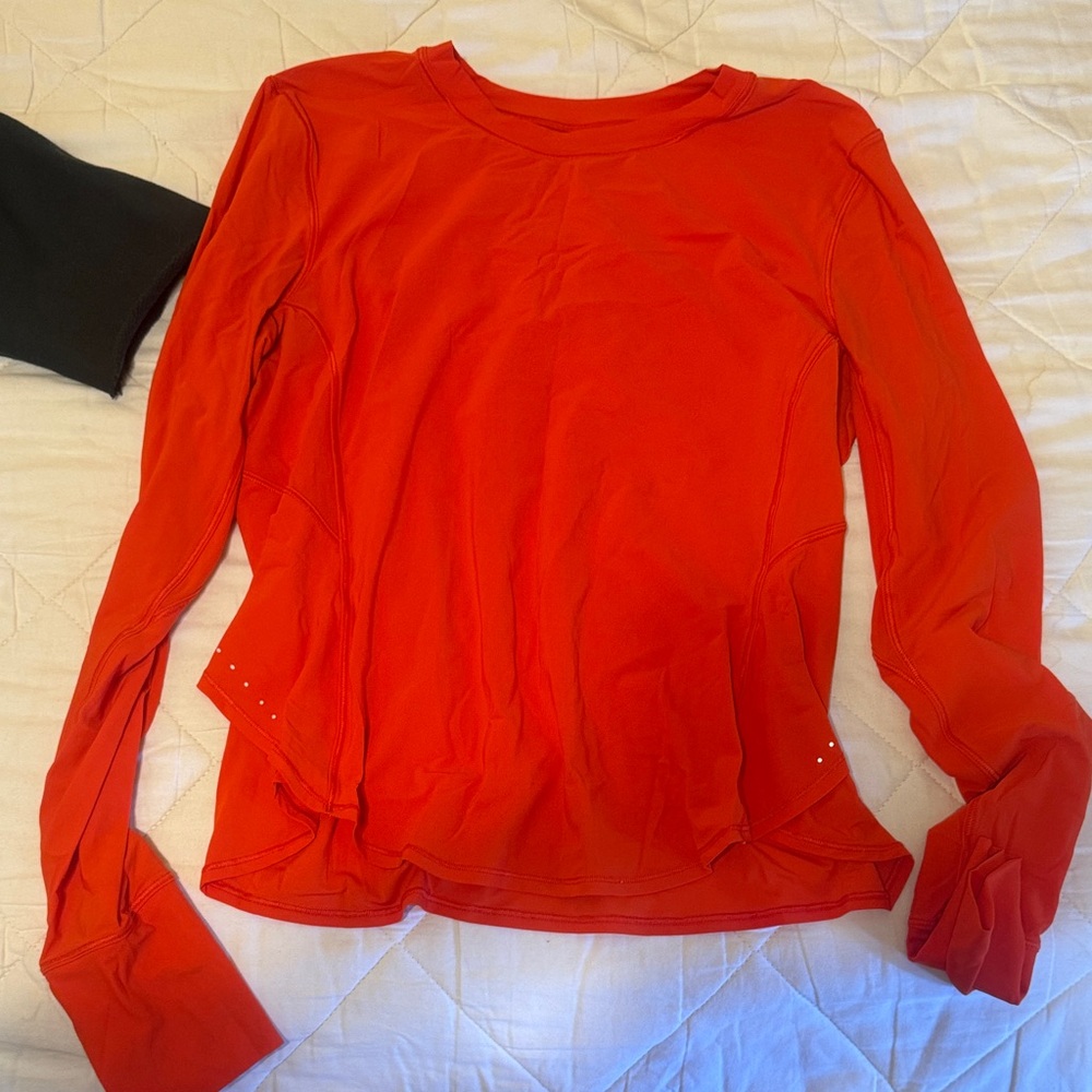 Lululemon Women's Red Long Sleeve Top